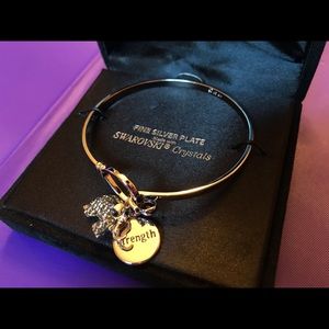 Elephant charm cuff bracelet